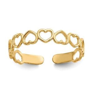 Open Hearts Toe Ring in 14 Karat Gold